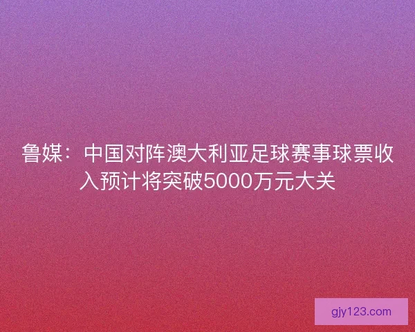 鲁媒：中国对阵澳大利亚足球赛事球票收入预计将突破5000万元大关