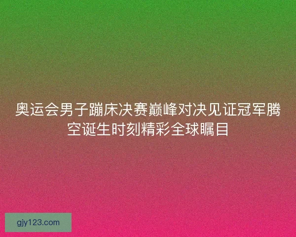 奥运会男子蹦床决赛巅峰对决见证冠军腾空诞生时刻精彩全球瞩目