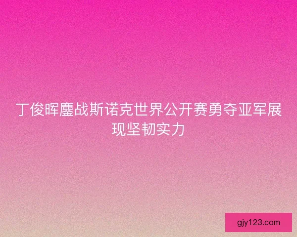 丁俊晖鏖战斯诺克世界公开赛勇夺亚军展现坚韧实力